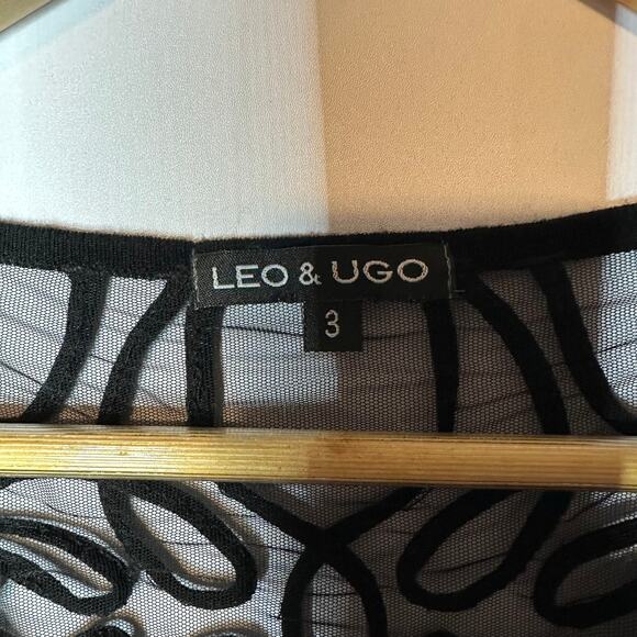 Leo & Ugo Paris France Black Lace Blouse Women's 3 8/10 or Medium - Picture 3 of 5